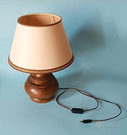 Abat-jour Paralume Lampada Da Tavolo Anni 80 Legno