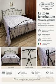 Letto matrimoniale in ferro battuto Lipparini