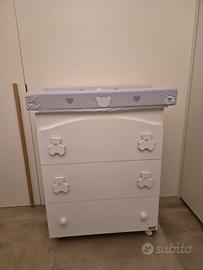 Fasciatoio Erbesi, 3 Cassetti bambino/bambina