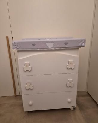 Fasciatoio Erbesi, 3 Cassetti bambino/bambina