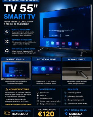 Hisense TV 55” – Da riparare / Per ricambi – €60