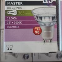 12x faretti Led Philips GU10 dimmerabili