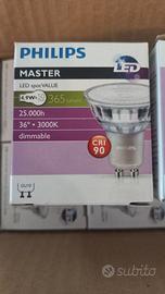 12x faretti Led Philips GU10 dimmerabili