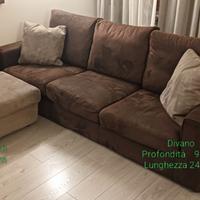 Divano 3 posti sfoderabile 245 cm + poltrona jolly