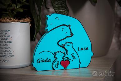 Famiglia di orsetti personalizzata -  con nomi
