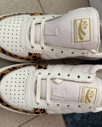 Scarpe donna superga bianco leopardato