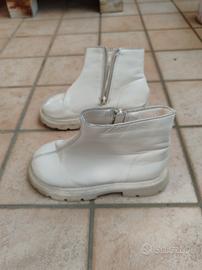 Stivaletti bianchi bambina con cerniera 30