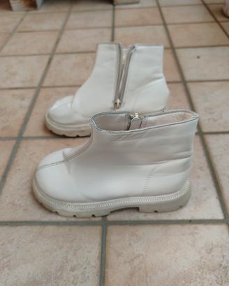 Stivaletti bianchi bambina con cerniera 30