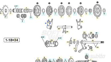 Forchetta cambio 2/3A Aprilia RS125 AP0258903