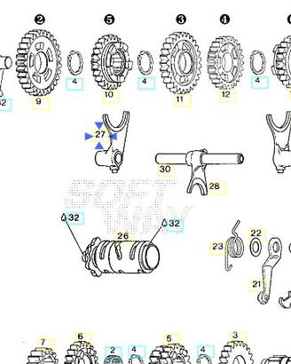 Forchetta cambio 2/3A Aprilia RS125 AP0258903