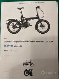 E-bike Tern Vektron S10 ottobre 2018 come nuove