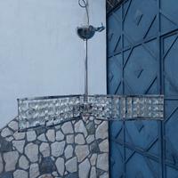 lampadario a 3 luci con fascia di swaroski 