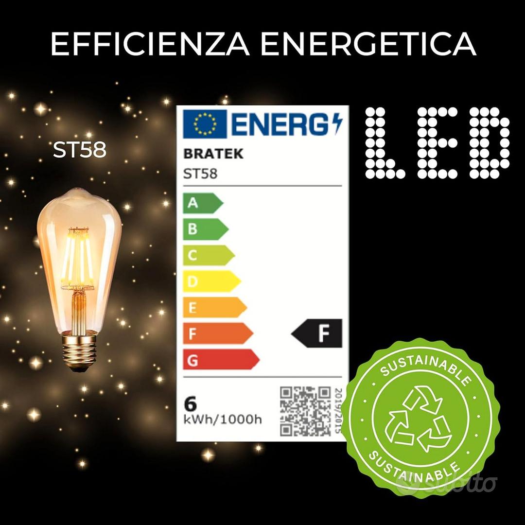 BRATEK Lampadine led e27 vintage 2700K ST58-E27 - - Arredamento e Casalinghi  In vendita a Siracusa