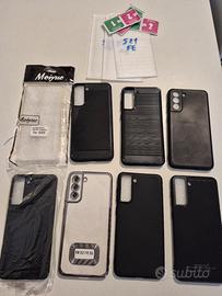 Cover  Samsung S21 FE,  8 pz. + 3 vetri temprati 