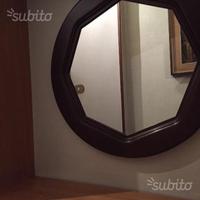 Specchio esagonale legno scuro anni 50