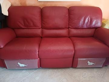 Divano Natuzzi originale in vera pelle con doppio 