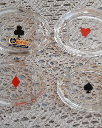 set 4 posaceneri poker vintage