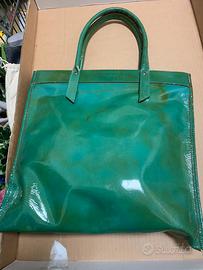 Borsa London vernice verde