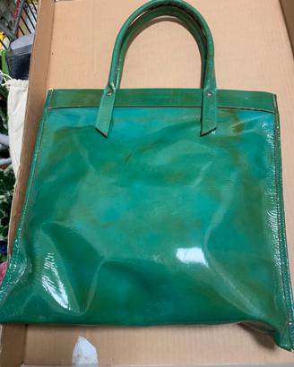Borsa London vernice verde