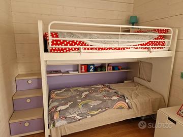 Letto a soppalco castello