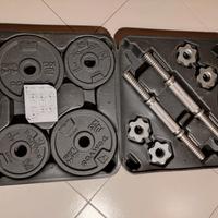 kit manubri palestra 20 kg decathlon domyos 