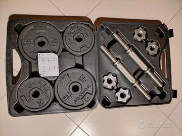 kit manubri palestra 20 kg decathlon domyos 