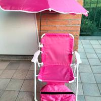 Sediolina da bambina con ombrellino rimovibile 