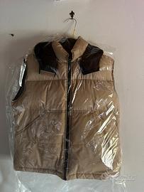 Gilet smanicato Double-Face Beige nero