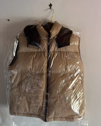 Gilet smanicato Double-Face Beige nero