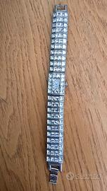 Bracciale orologio 2 file strass