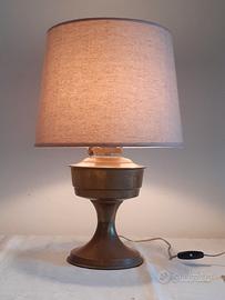 Lampada da appoggio lume ad olio petrolio ottone