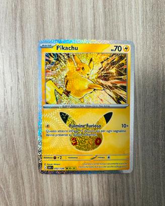 Lotto 2 carte Pikachu 30º anniversario