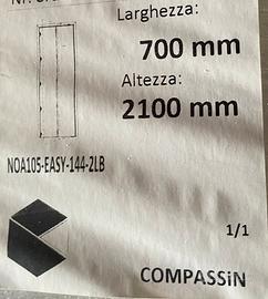 Porta e telaio a libro 210 × 70 cm bianca