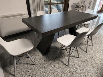 Tavolo moderno 160x90 + 6 Sedie BUONO STATO