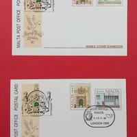 CARTOLINE COMMEMORATIVE POSTALI MALTA CON ANNULLO