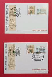 CARTOLINE COMMEMORATIVE POSTALI MALTA CON ANNULLO