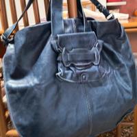 borsa in pelle blu Max & Co