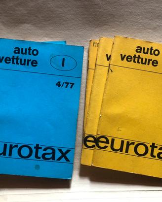 EUROTAX VECCHI CATALOGHI CARTACEI dal 1977 al 1993