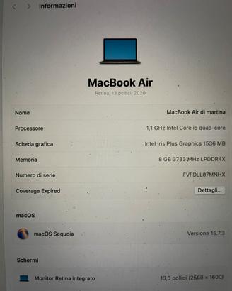 Macbook air 13” (2020)