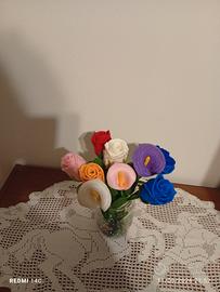 fiori realizzati al uncinetto 