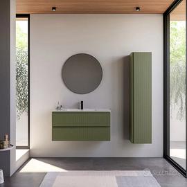 Mobile bagno sospeso 100 cm verde