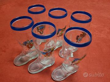 Set di 6 Boccali da Birra in vetro a Stivale