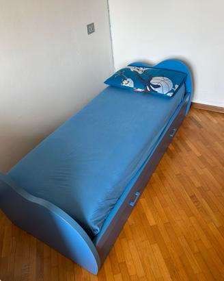 Letto a doghe singolo con 2^ letto nel cassettone