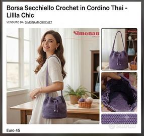 Borsa Secchiello Lilla Cordino Thai SIMONAMI 