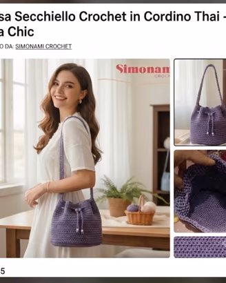 Borsa Secchiello Lilla Cordino Thai SIMONAMI 