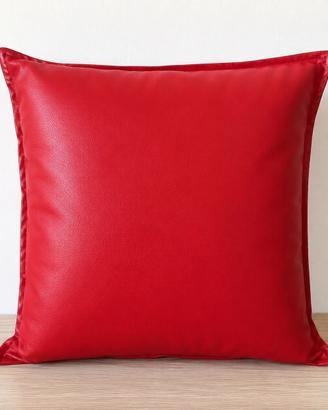 Cuscino rosso in pelle