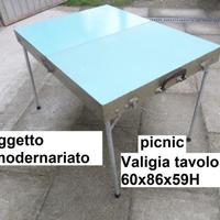 Tavolinetto picnic modernariato legno e formica