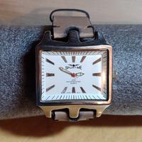 SPORTIME orologio moda acciaio, cinghietta pelle