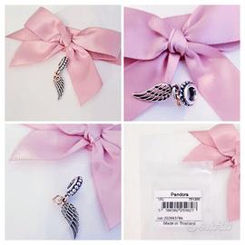 PANDORA charm bitono Cuore e Ali D'Angelo