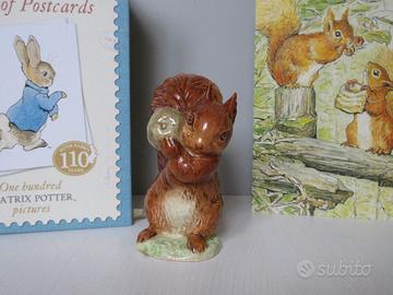 Statuetta Scoiattolo Beatrix Potter. Beswick Gold
